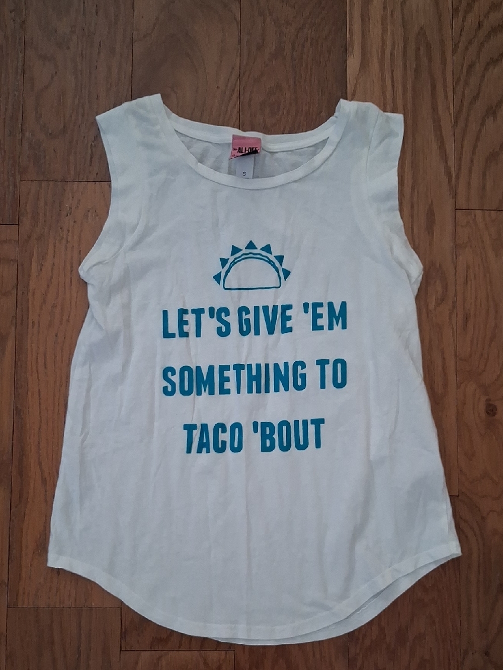 Womens Taco Boutique Tank Top with Teal Taco Print